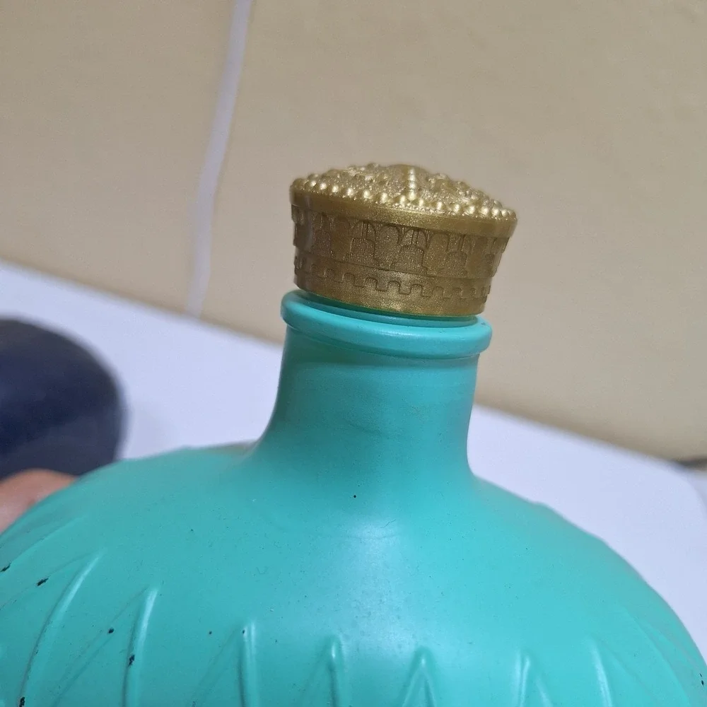 Set 2 Painted Crown Royal Bottles Shabby Chic Cottagecore Upcycled Decor